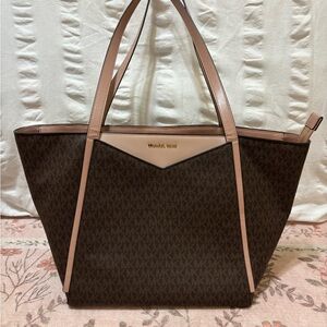 Michael Kors Elegant Brown and Pink Tote